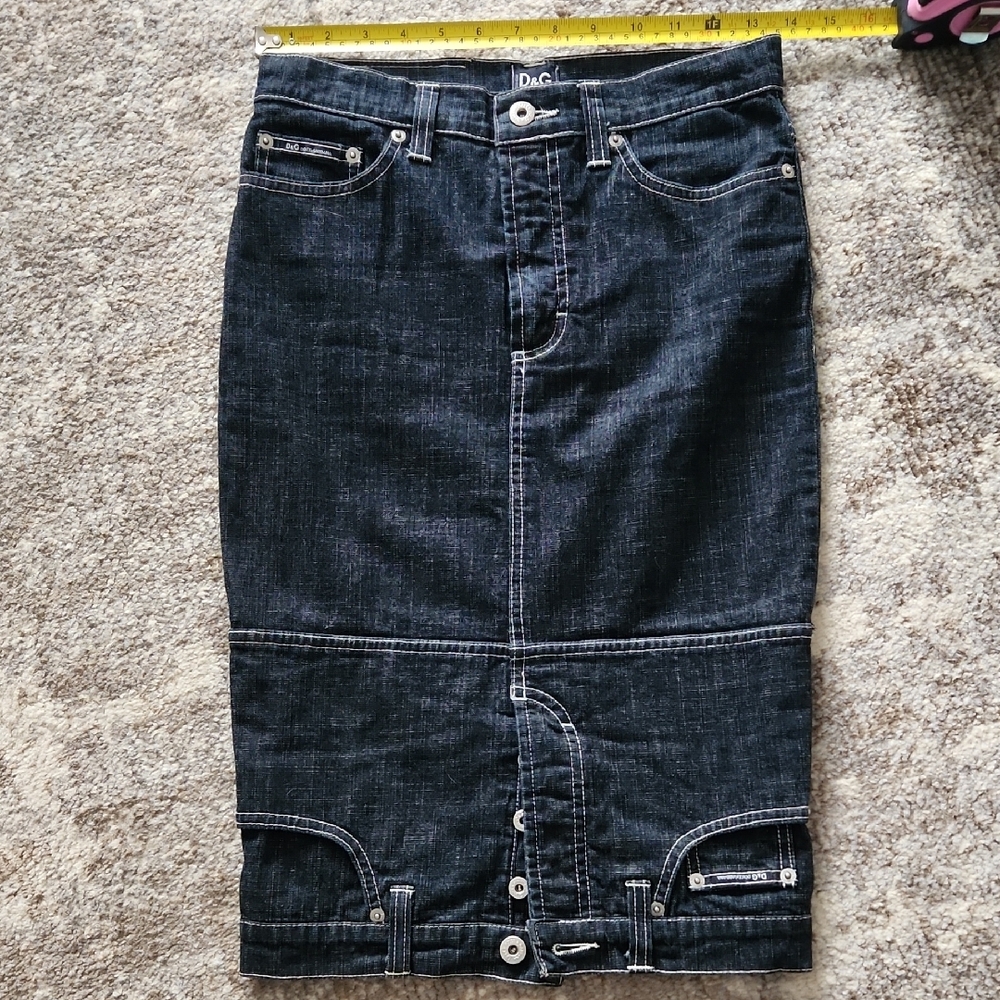 Dolce & Gabbana Indigo "Upside Down" Pencil Skirt